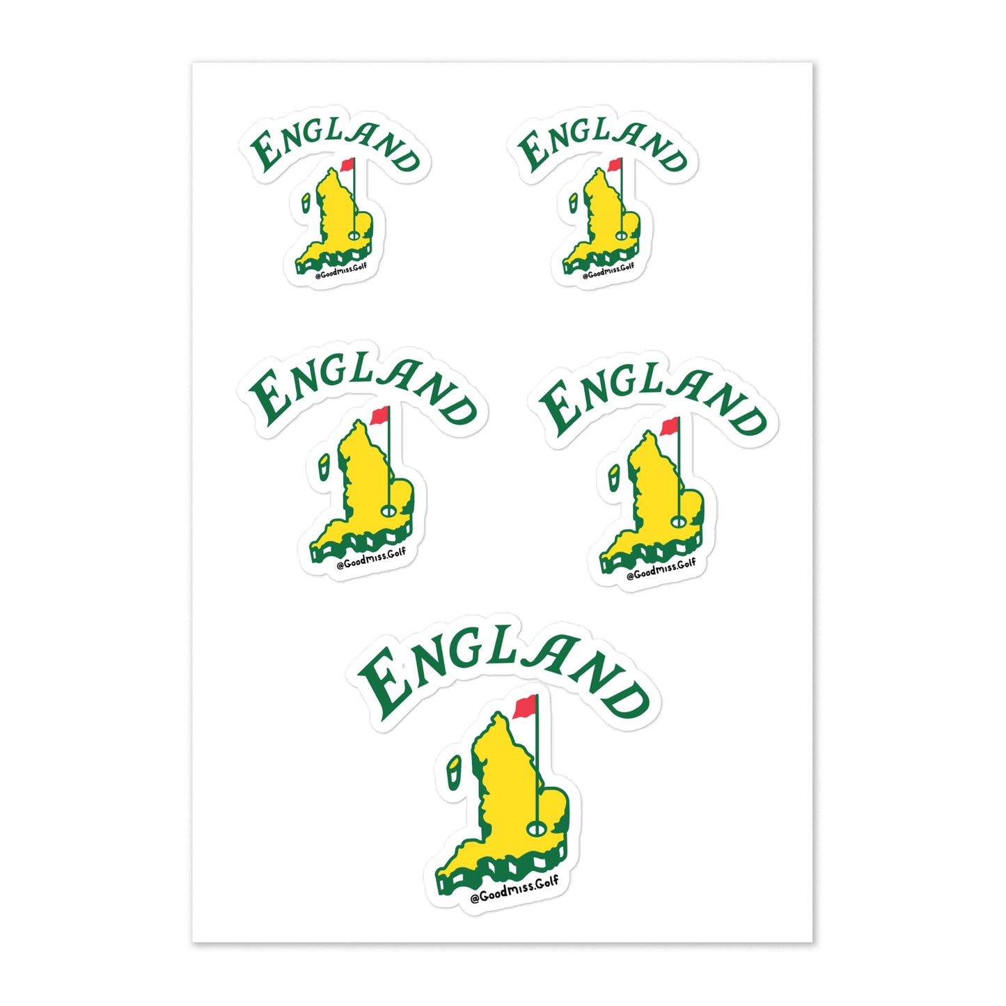 England National Sticker sheet