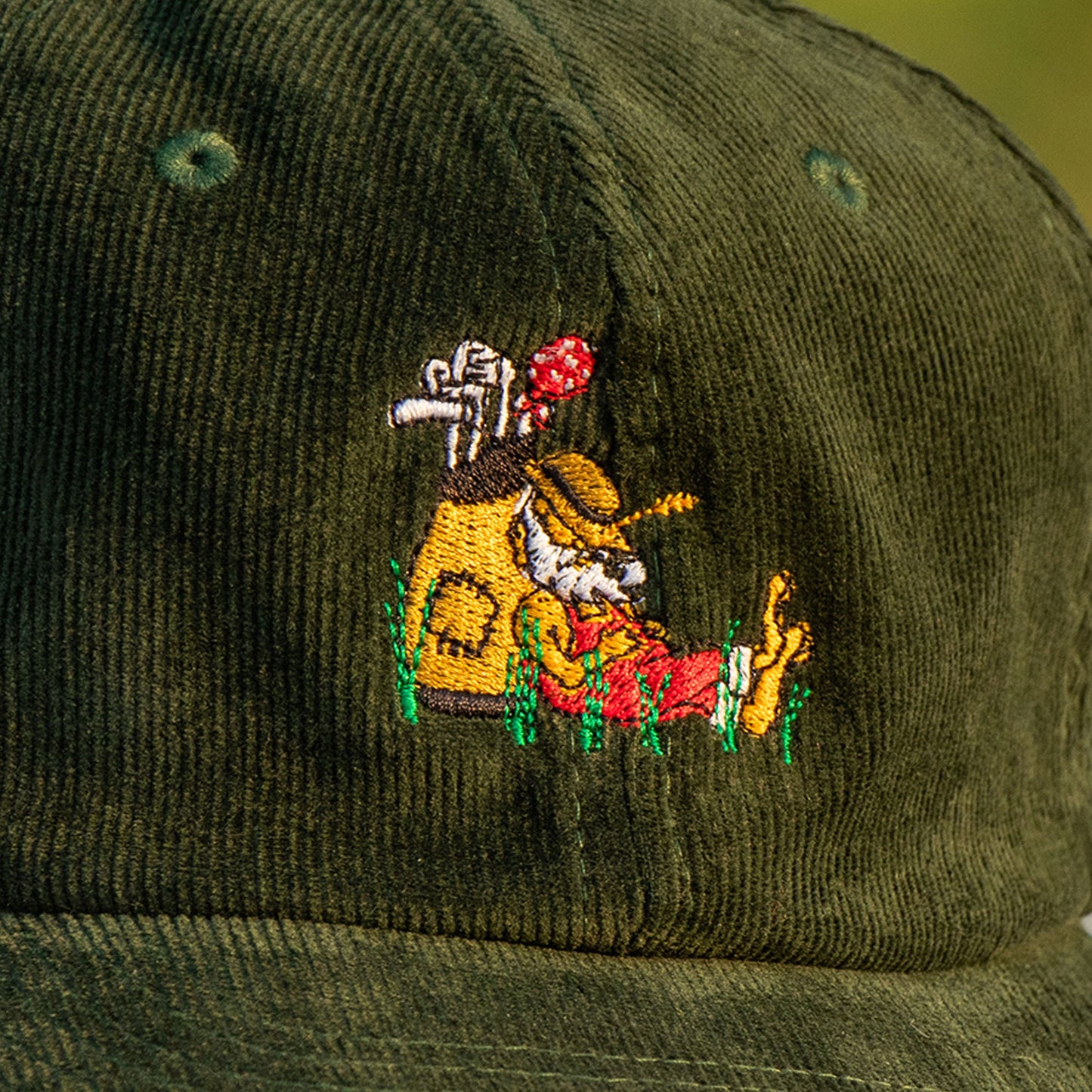 Golf Bum Green Corduroy Cap