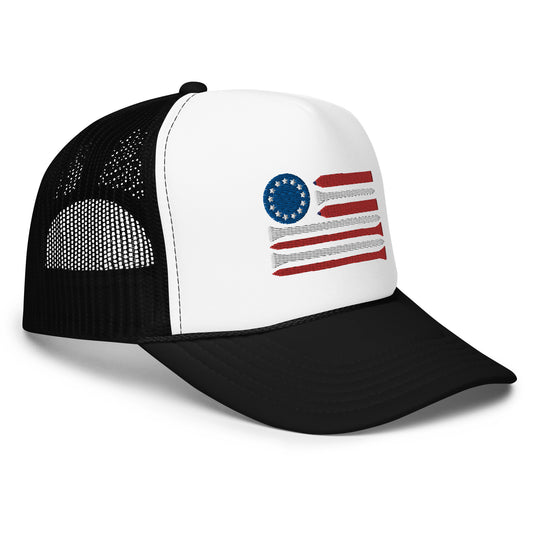 Red White and Ball Marker Foam Trucker