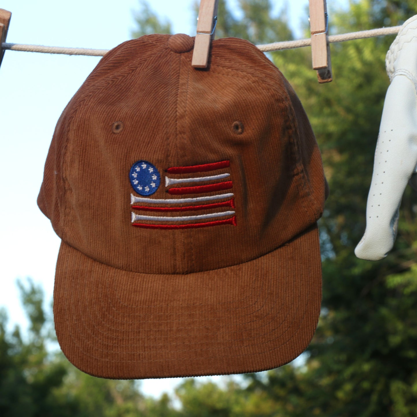 Red White & Ball Marker Corduroy hat