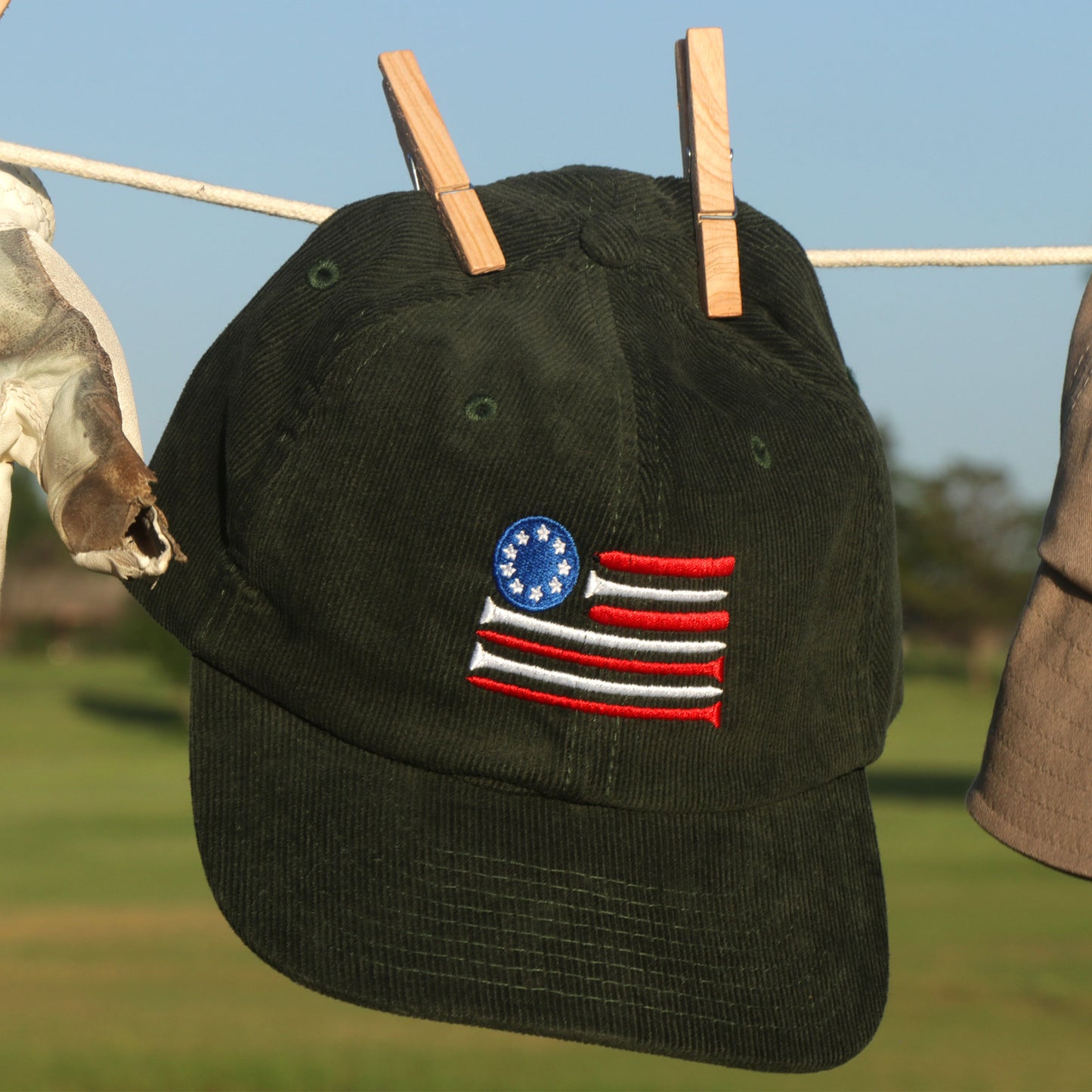 Red White & Ball Marker Corduroy hat