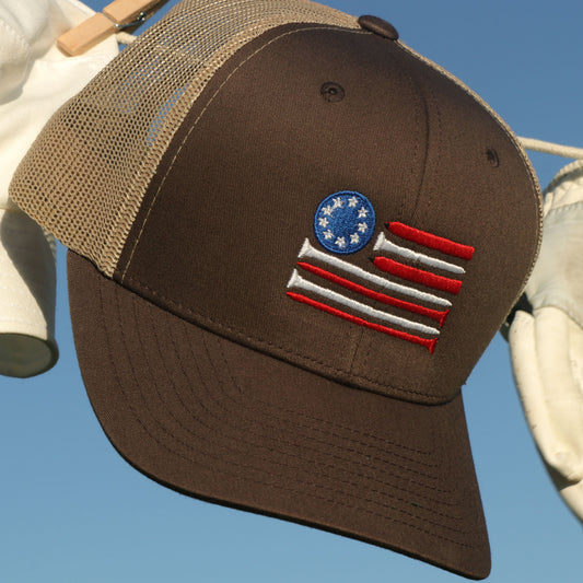 Red White & Ball Marker Trucker Cap