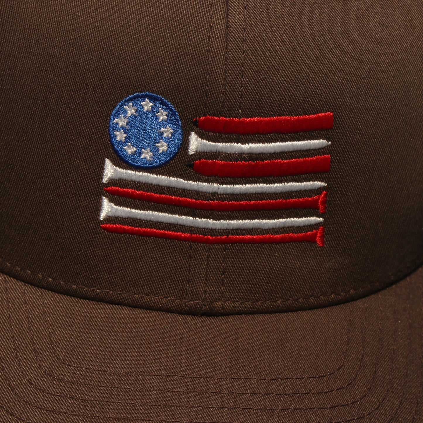 Red White & Ball Marker Trucker Cap