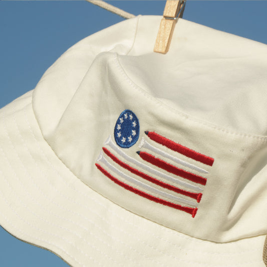 Red White & Ball Marker Bucket Hat