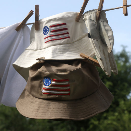 Red White & Ball Marker Bucket Hat