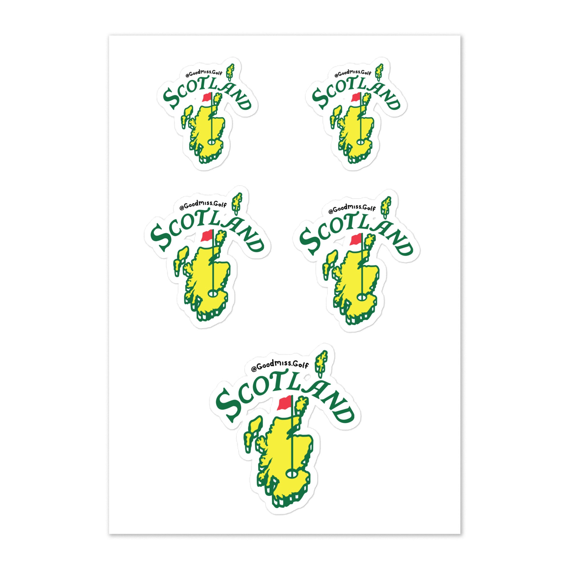 Scotland National Sticker Sheet – Good Miss Golf Company