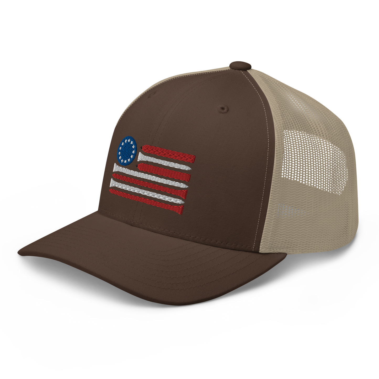 Red White & Ball Marker Trucker Cap