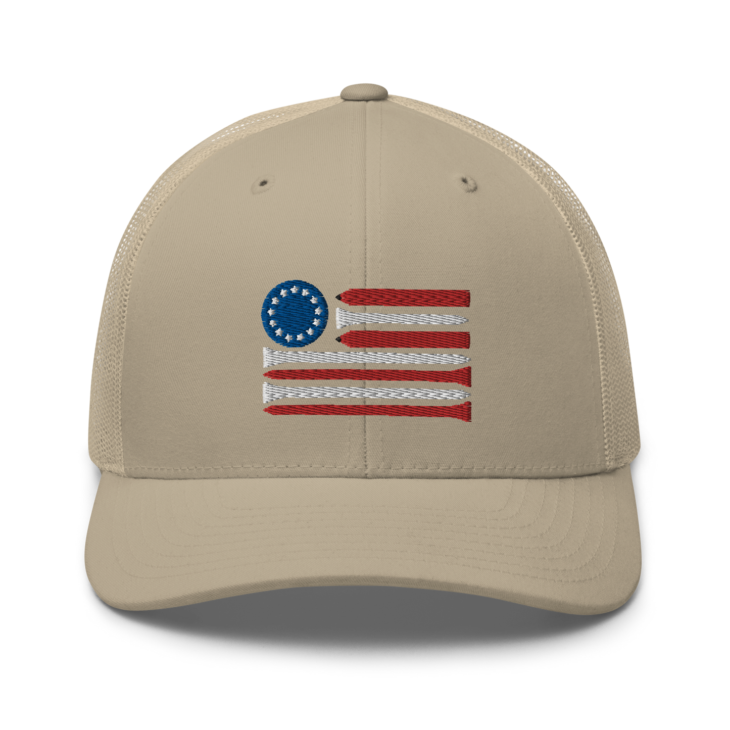 Red White & Ball Marker Trucker Cap